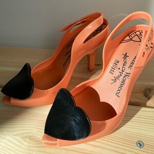Vivienne Westwood X Melissa Heart Slingback Peep-toe Pumps